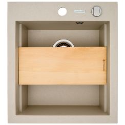 Pyramis Siros spoelbak van graniet 47x51.5 cm beige 070084201