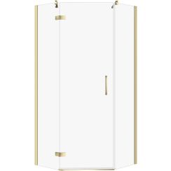 Cersanit City douchecabine 80x80 cm gouden glans/helder glas S584-085