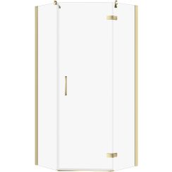 Cersanit City douchecabine 80x80 cm gouden glans/helder glas S584-084