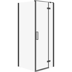 Cersanit City douchecabine 80x80 cm vierkant zwart mat/helder glas S584-107