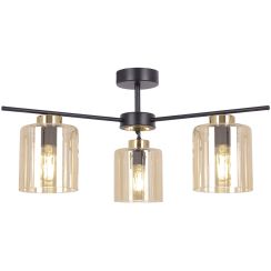 Kaja Aurelia plafondlamp 3x15 W zwart-gouden-amber K-5521