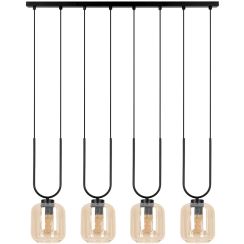 Kaja Coni hanglamp 4x15 W zwart-amber K-5582