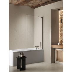 New Trendy Nesta badscherm 70 cm uit één stuk geborsteld/helder glas P-0223-WL