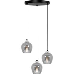 Kaja Nira hanglamp 3x15 W zwart-chroom K-5611