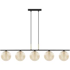 Kaja Giro hanglamp 5x10 W zwart-gouden-amber K-5688