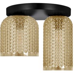 Kaja Capri plafondlamp 2x15 W zwart-amber K-5624