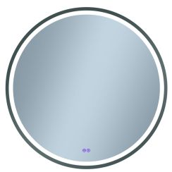 Venti Orion Graphite spiegel 60x60 cm rond met verlichting met verwarmingsmat grafiet 5905951180373