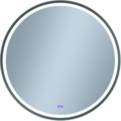 Venti Orion Graphite spiegel 80x80 cm rond met verlichting met verwarmingsmat grafiet 5905951180328