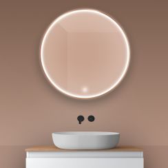 Oltens Nordlis spiegel 80x80 cm rond met verlichting met verwarmingsmat 64101610