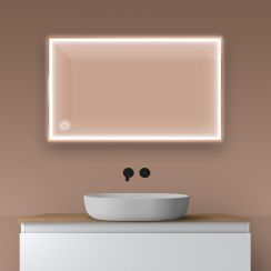 Oltens Nordlis spiegel 60x100 cm rechthoekig met verlichting met verwarmingsmat 64106610