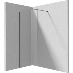 Deante Prizma inloopdouchewand 110 cm grafiet geborsteld/helder glas KTJ_D31P