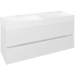 Sapho Odetta kast 118x43.5x50 cm hangend onder de wastafel wit DT120-3030