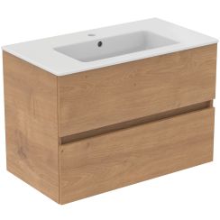 Ideal Standard Eurovit+ wastafel met kast 81.5 cm eik R0574Y8