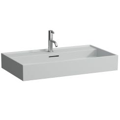 Laufen Kartell wastafel 80x46 cm rechthoekig klassiek grijs/steen mat H8163367591041