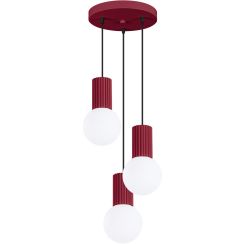 Sollux Lighting Halo hanglamp 3x8 W wit-bourgondisch rood SL.1750