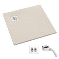 Schedpol Kalait Cashmere Stone vierkante douchebak 80x80 cm beige 33100PKSTM2