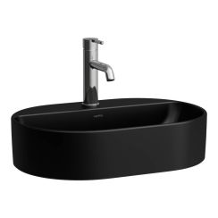 Laufen Savoy wastafel 55x38 cm ovaal opbouw zwart mat H8129457161111