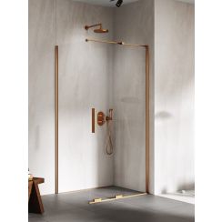 New Trendy Smart douchecabine 120x90 cm rechthoekig koper geborsteld/helder glas EXK-7678