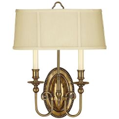 Elstead Lighting Cambridge wandlamp 2x40 W messing HK-CAMBRIDGE2-B