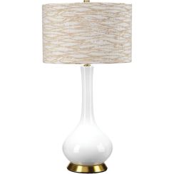 Elstead Lighting Milo tafellamp 1x60 W wit-messing-oranje-crème MILO-AB-TL-LANT