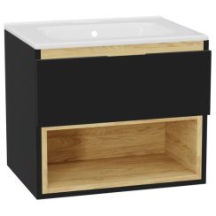 Set kastbehuizing Excellent Tuto 2.0 MLEX.2171.600.BKBL, wastafel Excellent Pik CEEX.6517.600.WH, MLEX.2151.600.01.BK