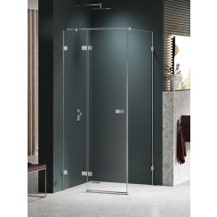 New Trendy Avexa Nickel Brushed douchecabine 120x110 cm rechthoekig nikkel geborsteld/helder glas EXK-8499