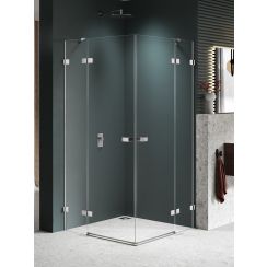 New Trendy Avexa Nickel Brushed douchecabine 110x100 cm rechthoekig nikkel geborsteld/helder glas EXK-8544