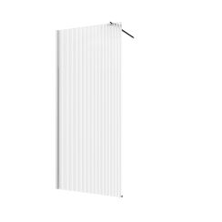 Invena inloopdouchewand 100 cm chroom halfmat/glas met patroon AK-32-109