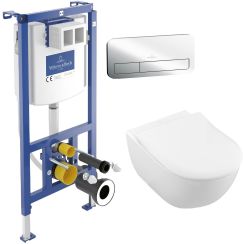 Set combi-pack set met zitting Villeroy & Boch Subway 2.0 5614R201, inbouwframe Villeroy & Boch ViConnect 92242700, 92249061
