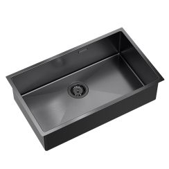 Quadron Anthony stalen spoelbak met sifon 74x44 cm grafiet MF7444PVDBST1