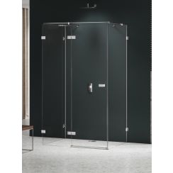 New Trendy Avexa Nickel Brushed douchecabine 90x80 cm rechthoekig nikkel geborsteld/helder glas EXK-8571