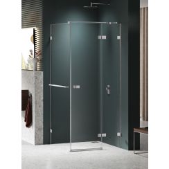 New Trendy Avexa Nickel Brushed douchecabine 90x80 cm rechthoekig nikkel geborsteld/helder glas EXK-8693