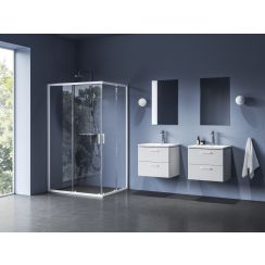 Ravak Blix II douchedeur 110 cm schuifbaar wit mat/helder glas 1XMD0E00Z1