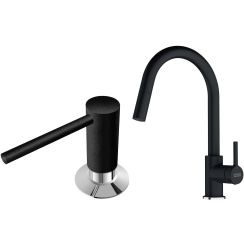 Set keukenkraan Franke Lina 115.0626.055, vloeistofdispenser Franke Comfort 119.0578.743
