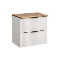Set kast Comad Adel White ADEL WHITE 82-60-B-2S, badkamerblad op kast Comad Nature Wotan NATURE WOTAN 89-60-46 M