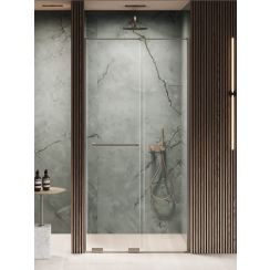 New Trendy Smart Gunmetal Brushed douchedeur 140 cm schuifbaar gunmetal geborsteld/helder glas EXK-7828