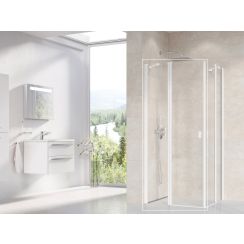 Ravak Chrome douchedeur 110 cm kantelbaar wit mat/helder glas 1QVD0E00Z1