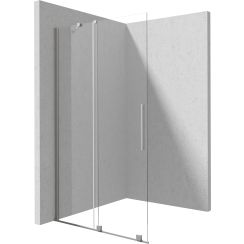Deante Prizma inloopdouchewand 80 cm geborsteld/helder glas KTJF_38R
