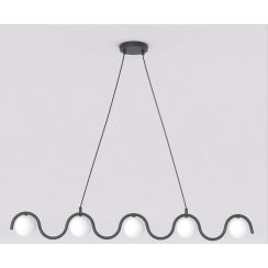 Emibig Sinus hanglamp 5x8 W zwart 1582/5