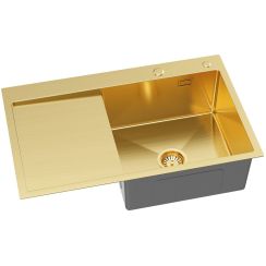 Ruvetti Masivo spoelbak met dispenser 78x49 cm gouden 5002M_PVD_GOLD160_WP