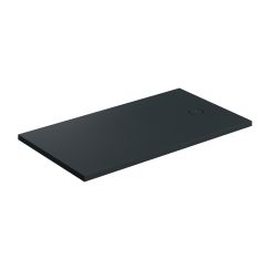 Omnires Aquarock rechthoekige douchebak + afdekrooster 160x90 cm zwart AQUAROCK90-160BLV