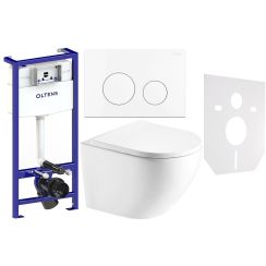 Set inbouwframe Oltens Triberg 50001000, toiletpot met softclose toiletbril Hagser Beno HGR14000042, 57102000, HGR20000045, 49301000