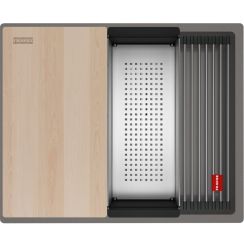 Franke Kanon spoelbak van graniet 56x46 cm grijs/grafiet/onyx 125.0749.658