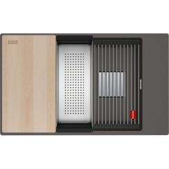 Franke Kanon spoelbak van graniet 76x46 cm grijs/grafiet/onyx 125.0749.669