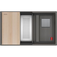 Franke Kanon spoelbak van graniet 76x46 cm grijs/grafiet/onyx 125.0749.678