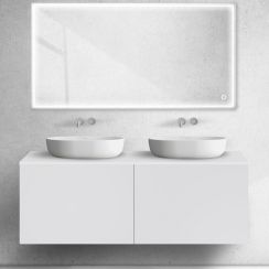 Oltens Lun kast 140x44.7x52 cm hangend onder de wastafel wit mat 60040000