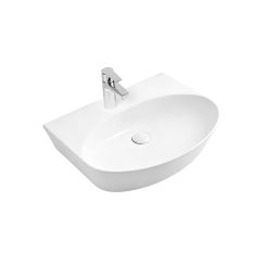 Oltens Luma wastafel 45.5x38.5 cm ovaal klassiek wit glans 41506000