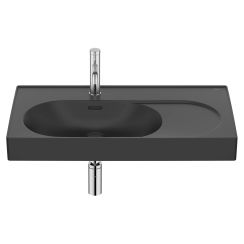 Roca Meridian wastafel 80x46 cm rechthoekig klassiek-meubel zwart mat A327743080