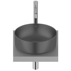Roca Ona wastafel 37x37 cm rond opbouw zwart mat A32768J080