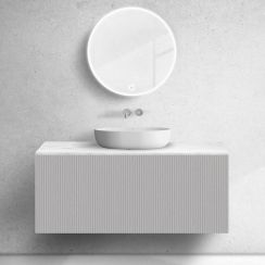 Set kast Oltens Lun Rilla 60030900, badkamerblad op kast Oltens Lun 63027000